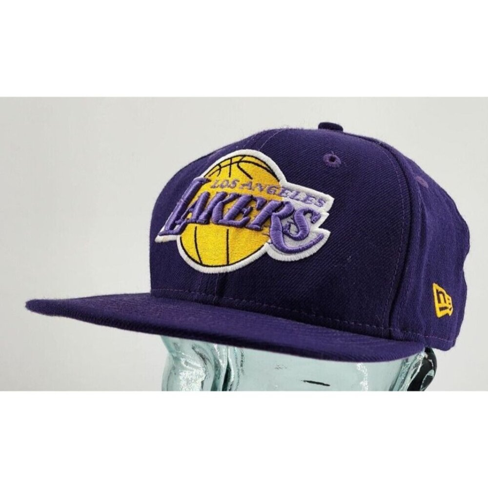 New Era 59Fifty Los Angeles Lakers Fitted Size 7 3/8 Purple Gold Hat NBA HWC